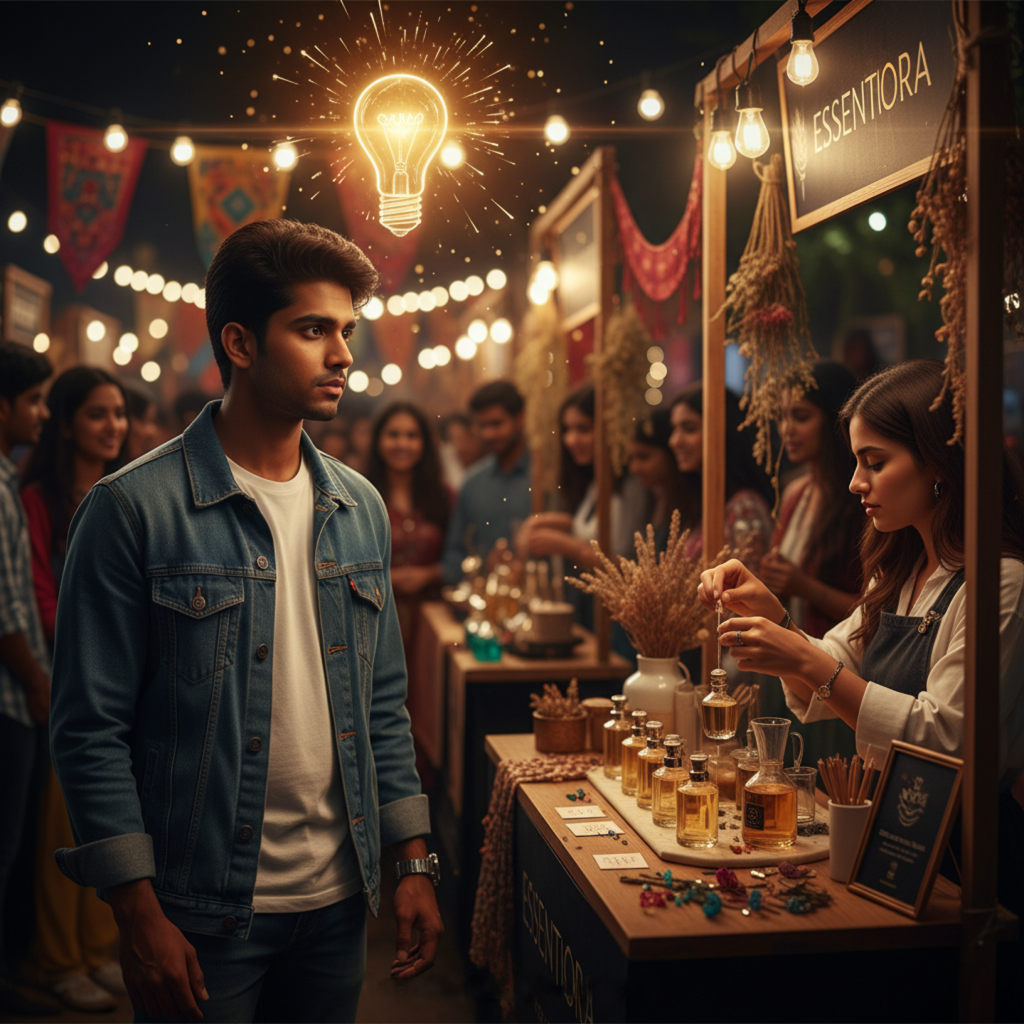Team planning and working at a stall